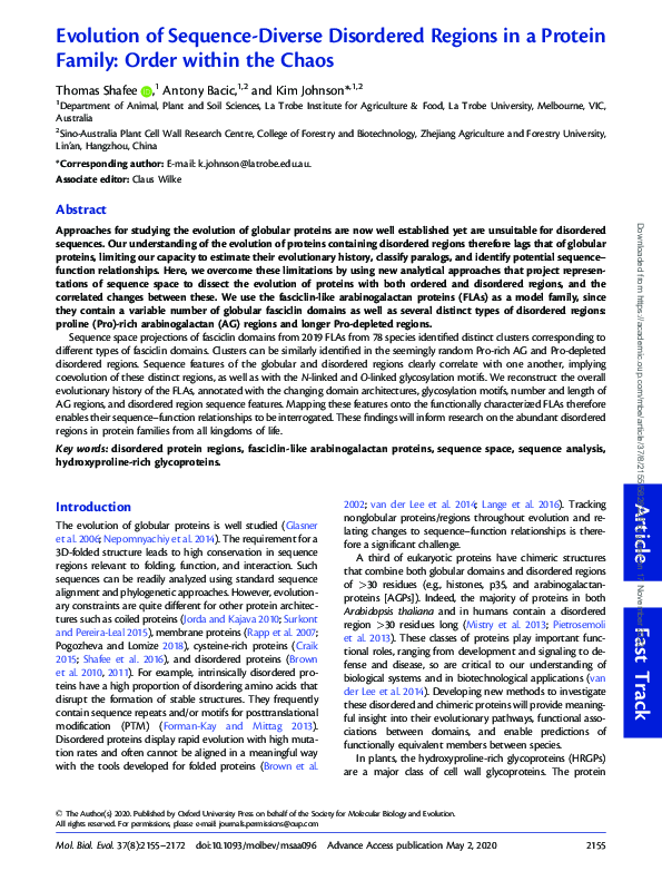 (PDF) Evolution of Sequence-Diverse Disordered Regions in a Protein ...
