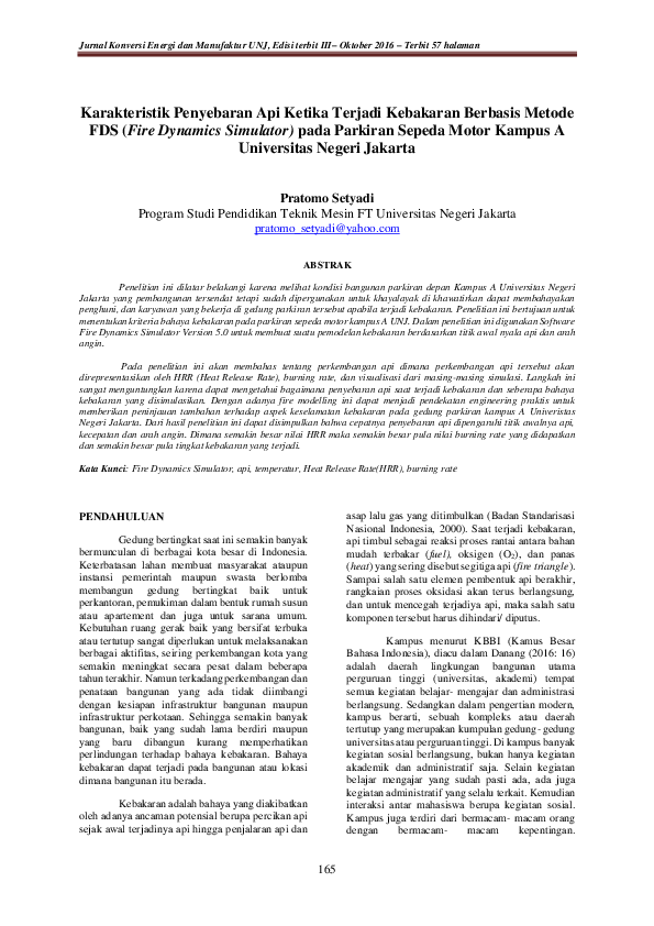 (PDF) Karakteristik Penyebaran Api Ketika Terjadi Kebakaran Berbasis ...