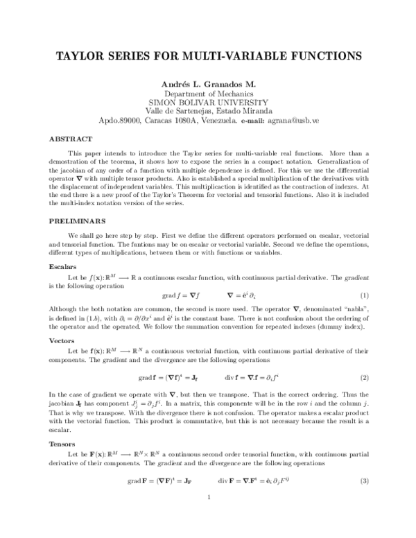  pdf taylor series for multi variables functions