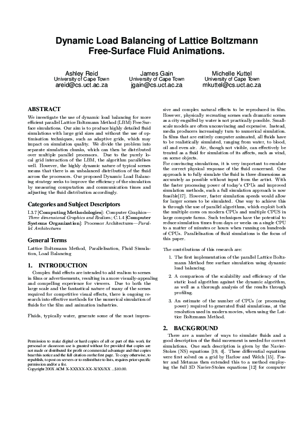 (PDF) Dynamic load balancing of Lattice Boltzmann free-surface fluid ...