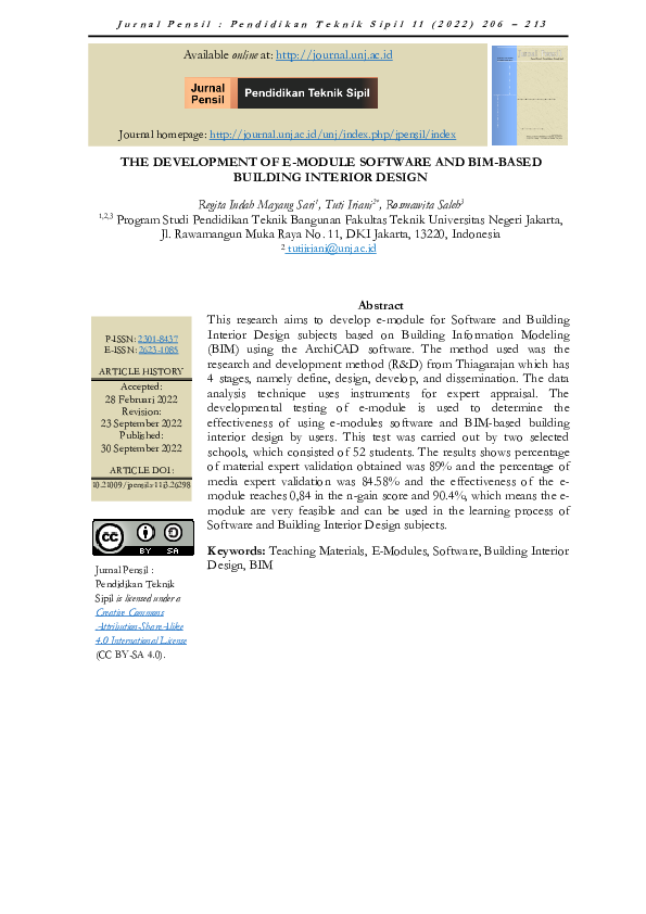 (PDF) The Development of E-Module Software and Bim-Based Building ...