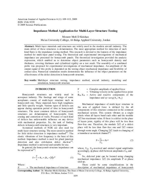 (PDF) Impedance Method Application for Multi-Layer Structure Testing
