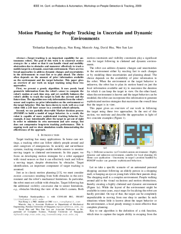 (PDF) Motion planning for people tracking in uncertain and dynamic ...