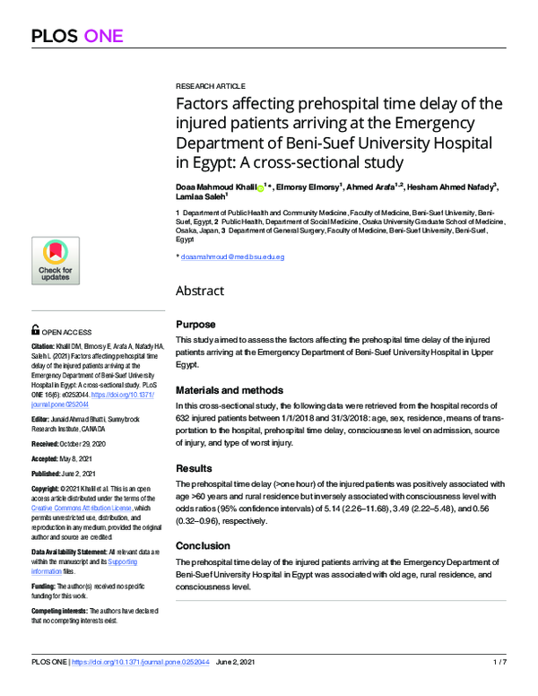 (PDF) Factors affecting prehospital time delay of the injured patients ...