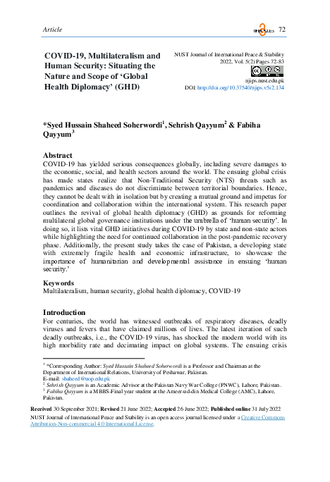 (PDF) Multilateralism and Human Security: Situating the Nature and ...