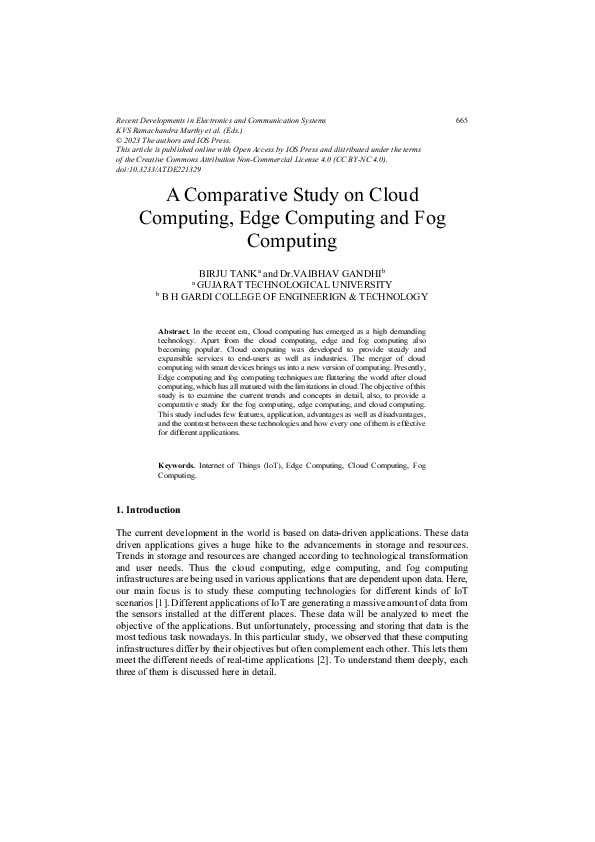 (PDF) A Comparative Study on Cloud Computing, Edge Computing and Fog ...
