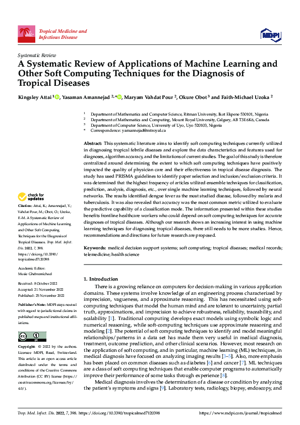 (PDF) A Systematic Review of Applications of Machine Learning and Other ...