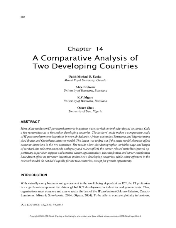 (PDF) A Comparative Analysis of Two Developing Countries