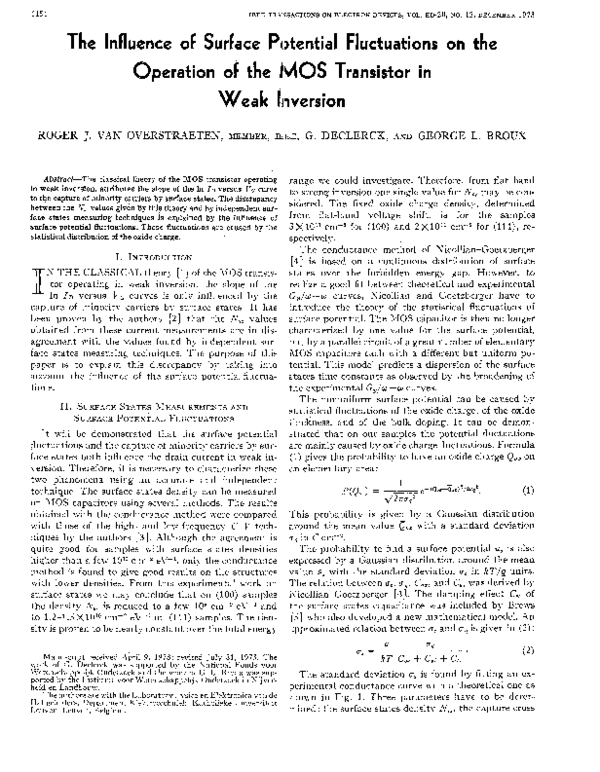 (PDF) The influence of surface potential fluctuations on the operation ...