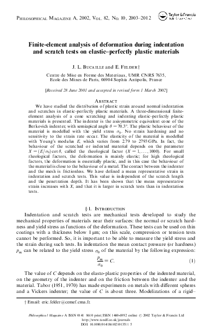 (PDF) Finite-element analysis of deformation during indentation and ...