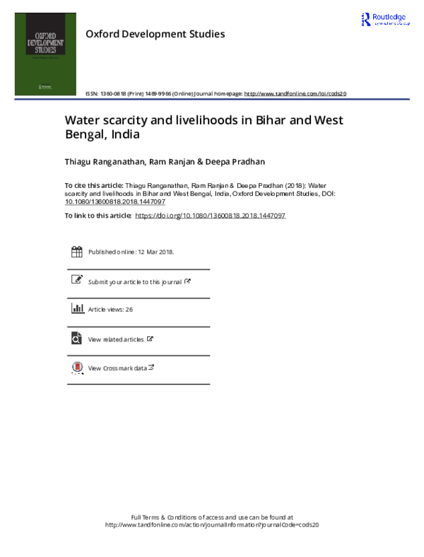 (PDF) Impact of Water Scarcity on Rural Livelihoods in India