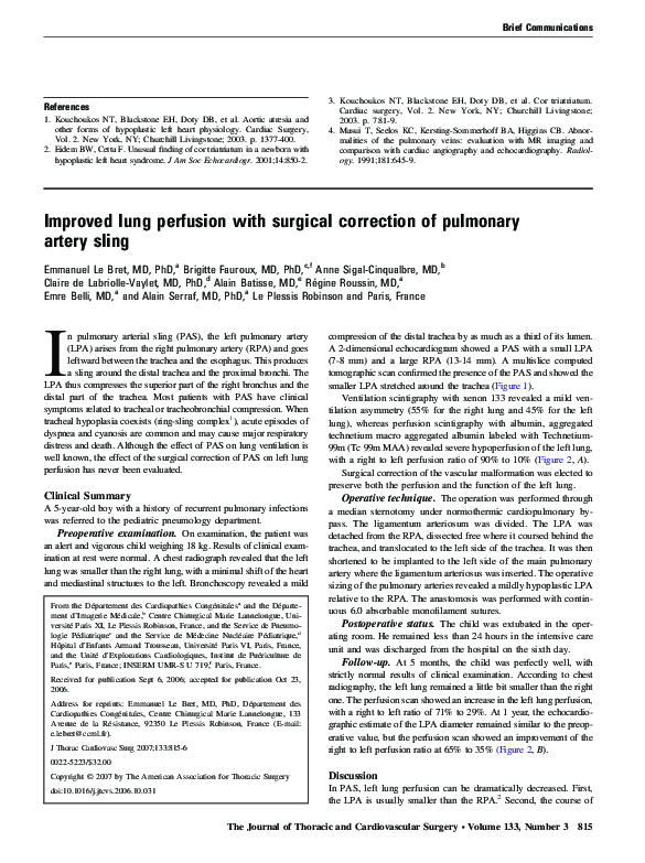 (PDF) Improved lung perfusion with surgical correction of pulmonary ...