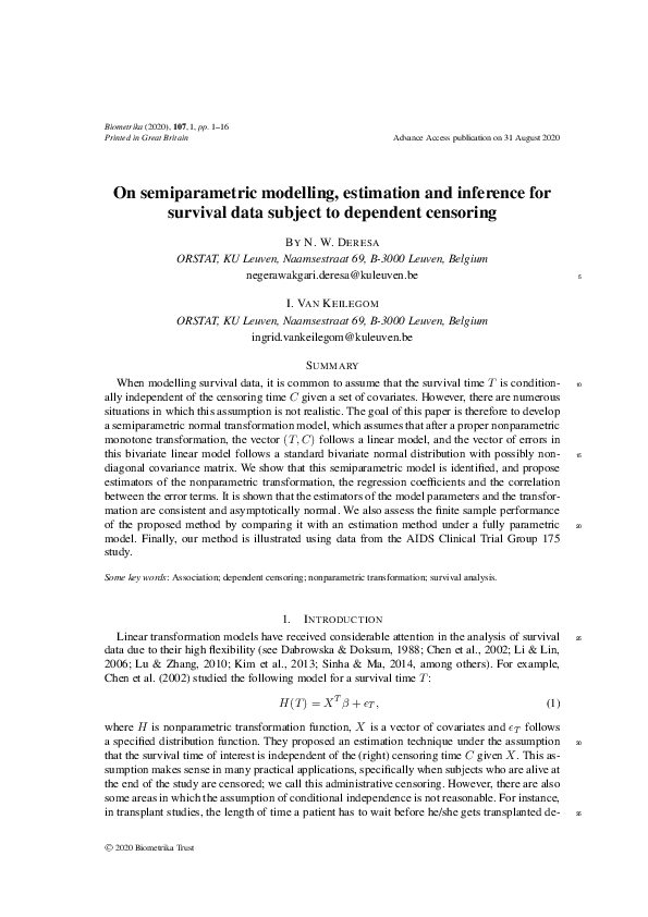 (PDF) On semiparametric modelling, estimation and inference for ...