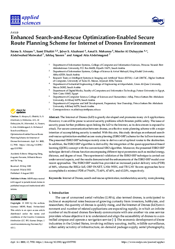 (PDF) Enhanced Search-and-Rescue Optimization-Enabled Secure Route ...
