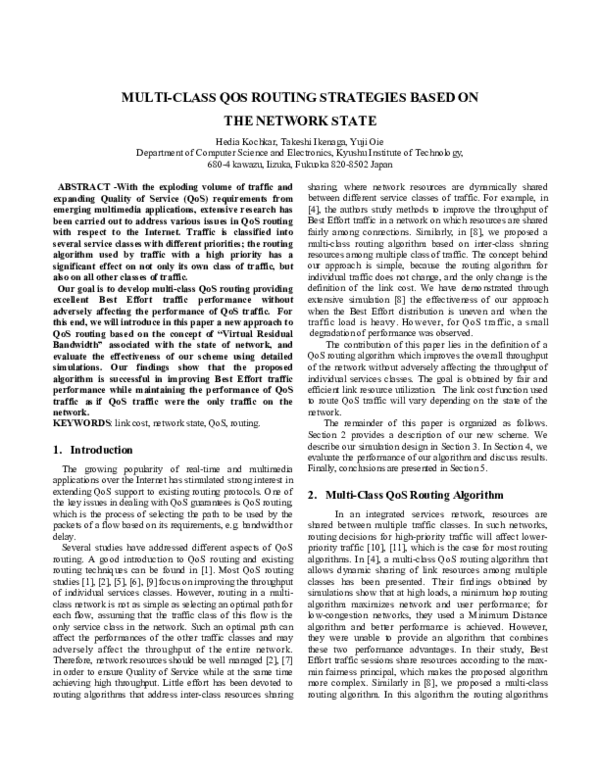 (PDF) Multi-class QoS routing strategies based on the network state