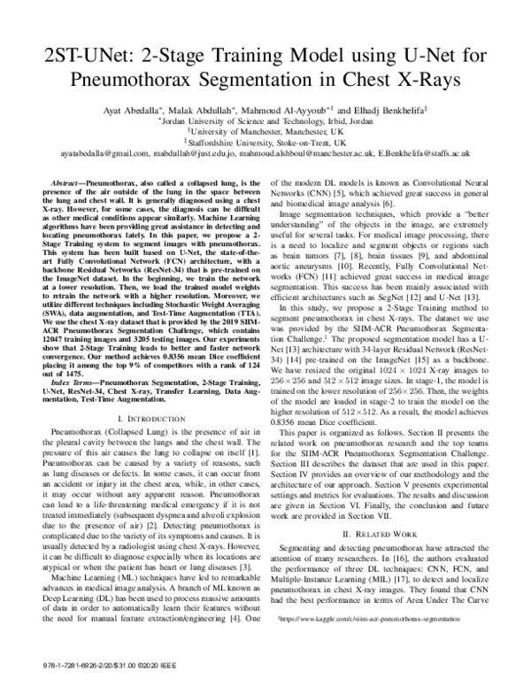 (PDF) 2Stage Training Model using for Pneumothorax