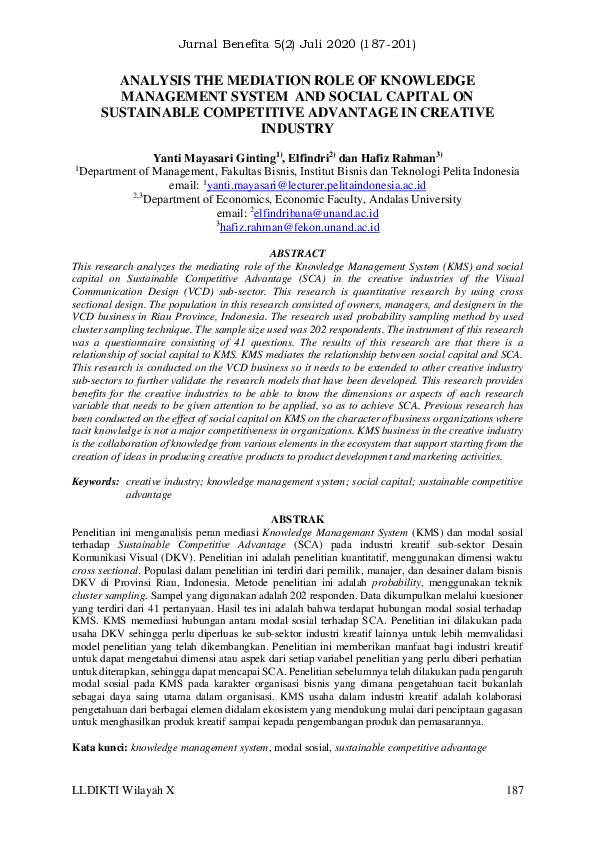(PDF) The Impact of Social Capital on the Role Knowledge Management ...