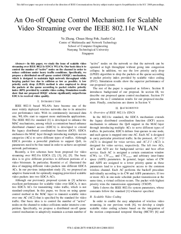 (PDF) An On-Off Queue Control Mechanism for Scalable Video Streaming ...