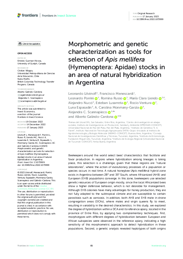 (PDF) Morphometric and genetic characterization as tools for selection ...