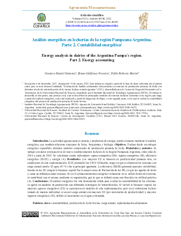 (PDF) Análisis energético en lecherías de la región Pampeana Argentina ...
