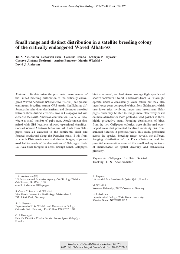 (PDF) Small range and distinct distribution in a satellite breeding ...
