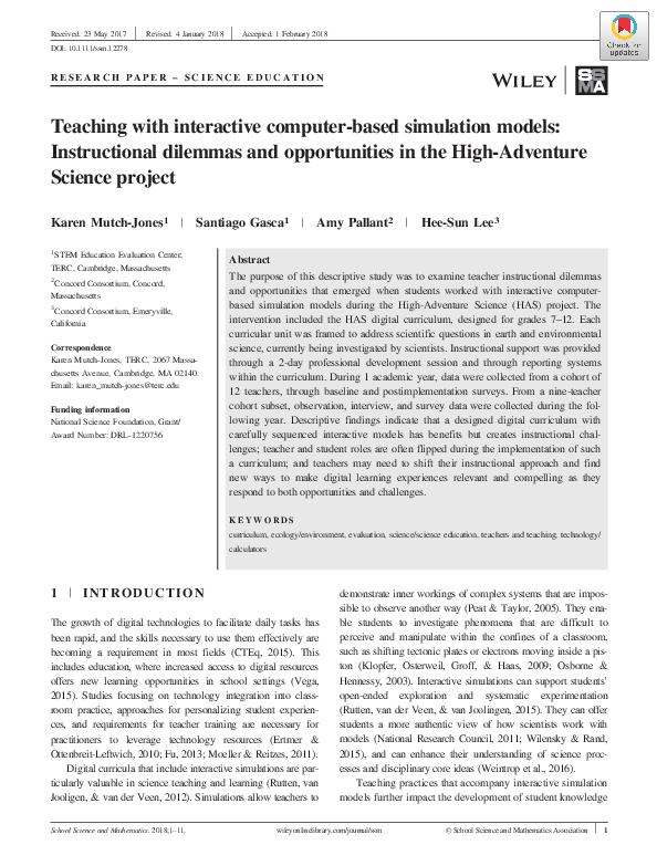 (PDF) Teaching with interactive computer-based simulation models ...