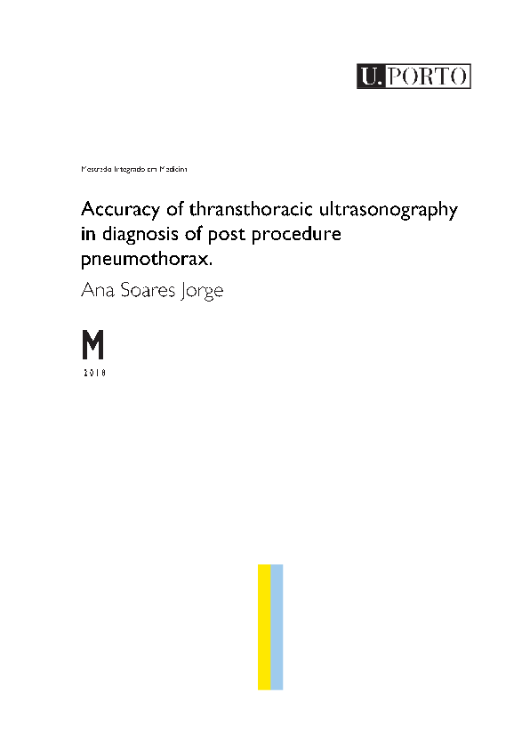 (PDF) Accuracy of transthoracic ultrasonography in diagnosis of post ...