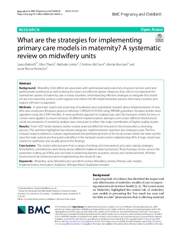 (PDF) What Are The Strategies for Implementing Primary Care Models in ...