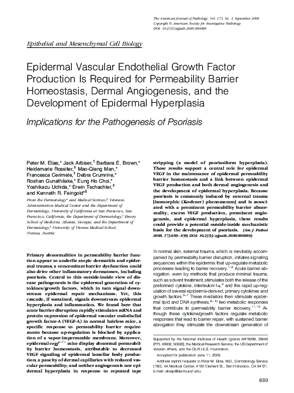 (PDF) Epidermal Vascular Endothelial Growth Factor Production Is ...