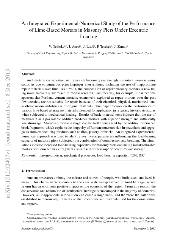 (PDF) An integrated experimental-numerical study of the performance of ...