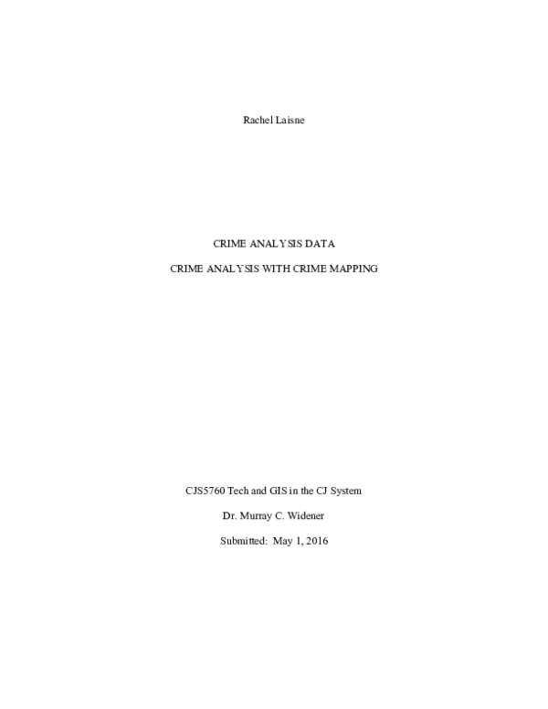 (PDF) Crime Analysis Data Crime Mapping