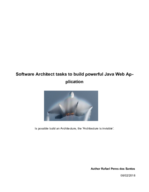 (PDF) Software Architect tasks to build powerful Java Web Application