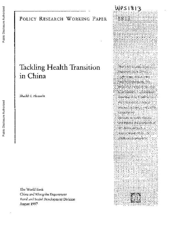 (PDF) Tackling Health Transition in China