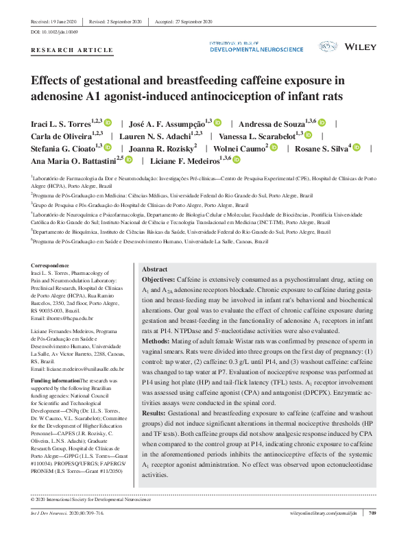 (PDF) Effects of gestational and breastfeeding caffeine exposure in ...