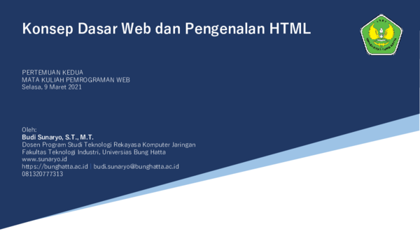 (PDF) Konsep Dasar Web dan Pengenalan HTML