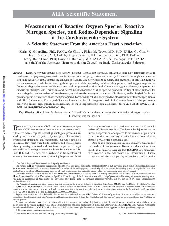 (PDF) Measurement of Reactive Oxygen Species, Reactive Nitrogen Species ...