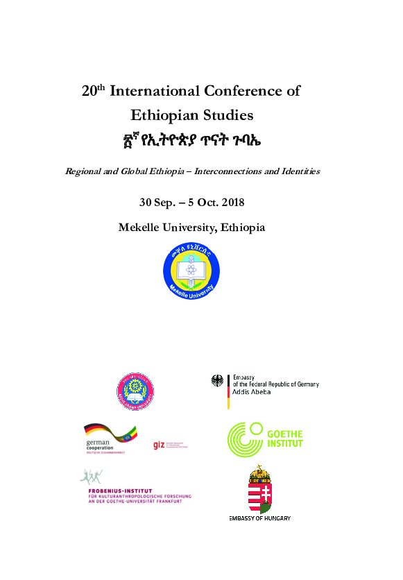 (PDF) 20th International Conference of Ethiopian Studies (፳ ኛ የኢትዮጵያ