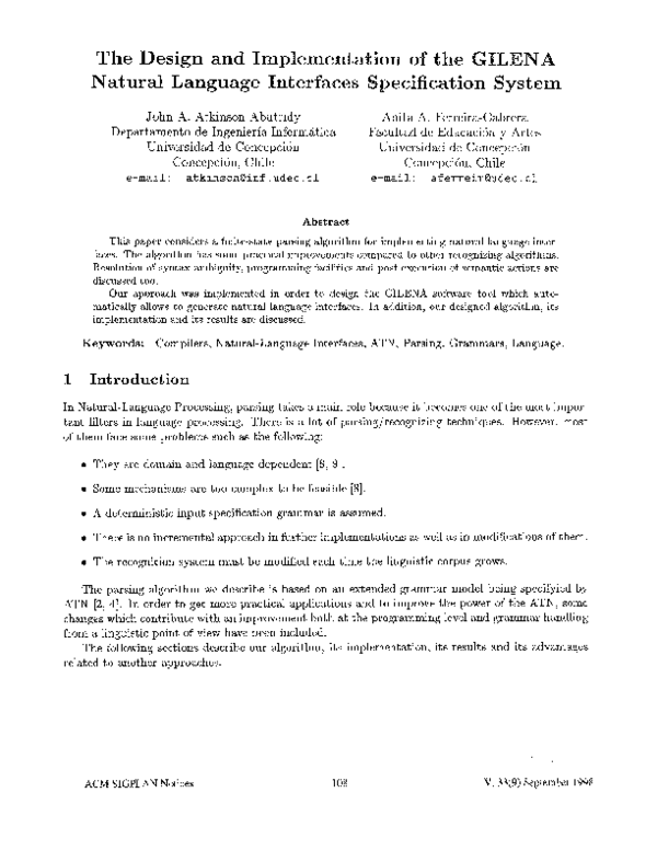 (PDF) The design and implementation of the GILENA natural language ...