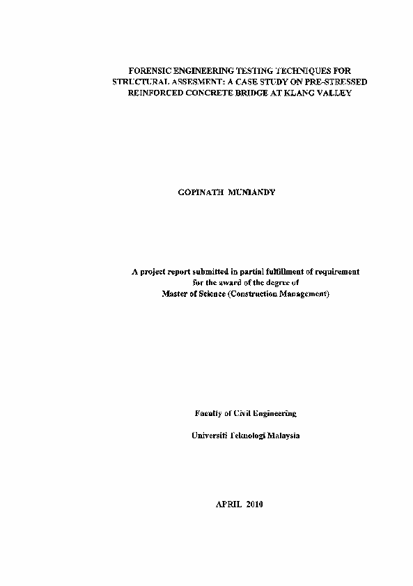 (PDF) Forensic engineering testing techniques for structural assesment ...