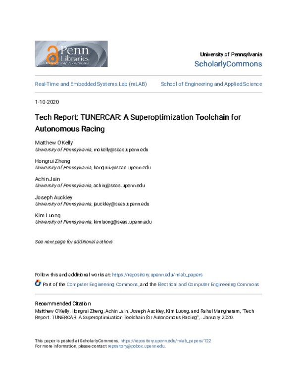 (PDF) Tech Report: TUNERCAR: A Superoptimization Toolchain for ...
