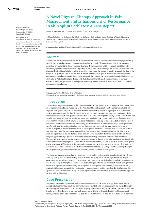 (PDF) A Novel Physical Therapy Approach in Pain Management and ...