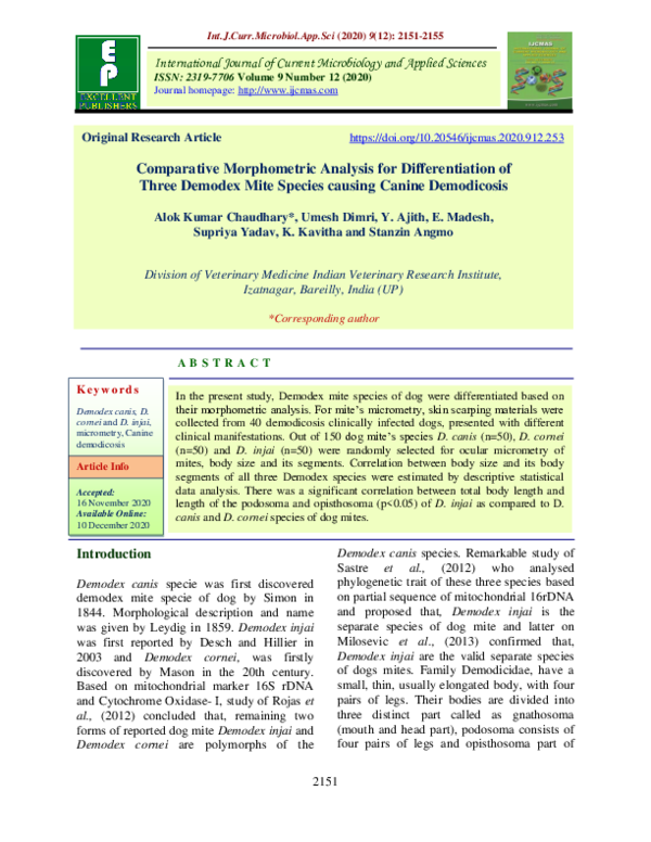 (PDF) Comparative Morphometric Analysis for Differentiation of Three ...