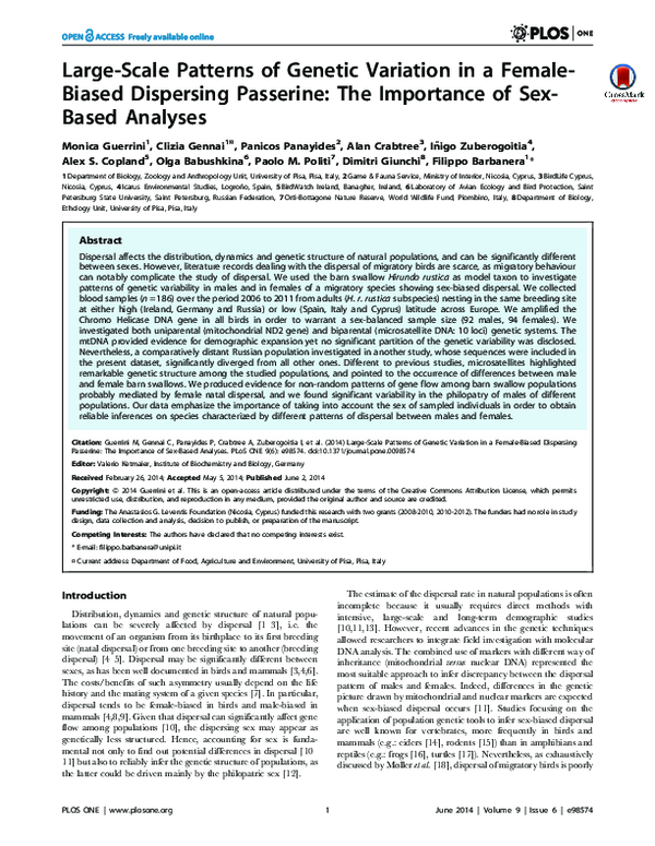(PDF) Large-Scale Patterns of Genetic Variation in a Female-Biased ...