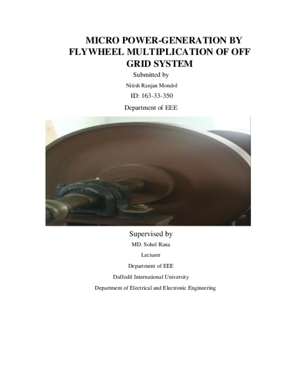 (PDF) MICRO POWERGENERATION BY FLYWHEEL MULTIPLICATION OF OFF GRID