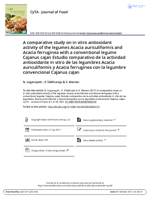 (PDF) A comparative study on in vitro antioxidant activity of the ...