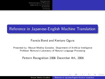 (PDF) Reference in Japanese–English Machine Translation