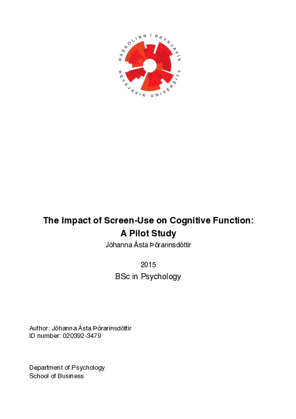 (PDF) The Impact of Screen-Use on Cognitive Function: A Pilot Study