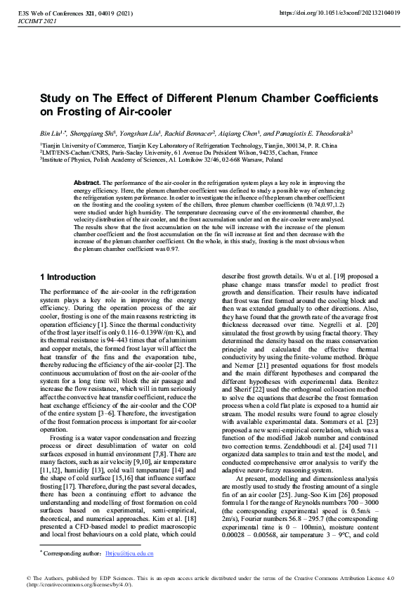 (PDF) Study on The Effect of Different Plenum Chamber Coefficients on ...