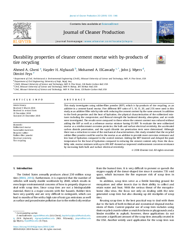(PDF) Durability properties of cleaner cement mortar with by-products ...