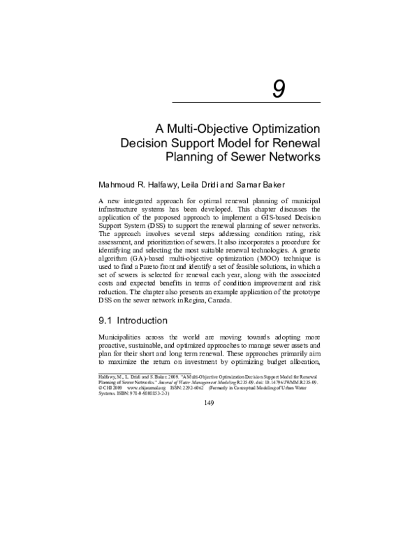 (PDF) A Multi-Objective Optimization Decision Support Model for Renewal ...